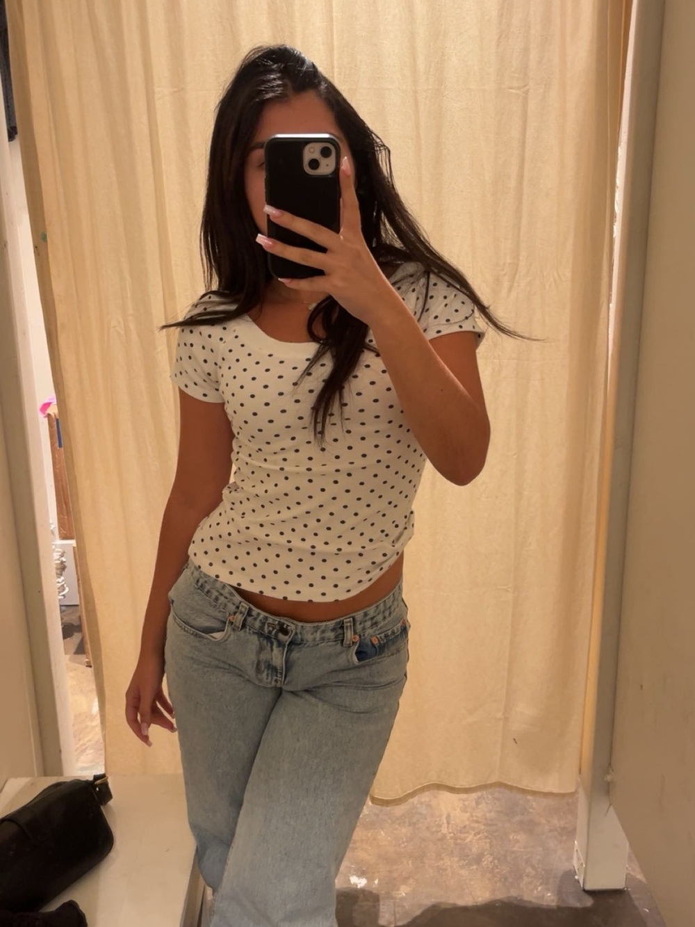 brandy polka dot top